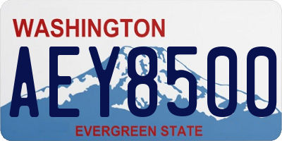 WA license plate AEY8500