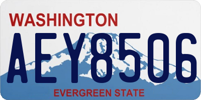 WA license plate AEY8506