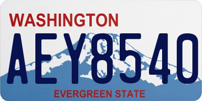 WA license plate AEY8540