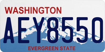 WA license plate AEY8550