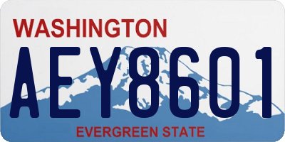 WA license plate AEY8601