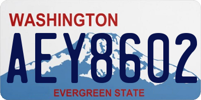 WA license plate AEY8602