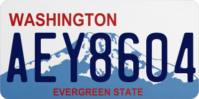 WA license plate AEY8604