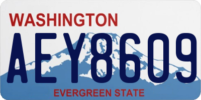 WA license plate AEY8609