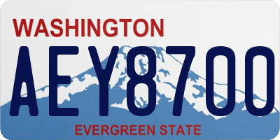 WA license plate AEY8700