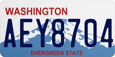 WA license plate AEY8704