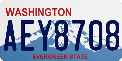 WA license plate AEY8708
