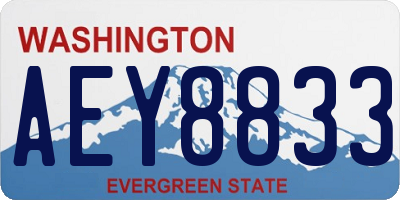 WA license plate AEY8833