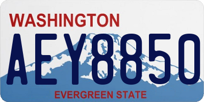 WA license plate AEY8850