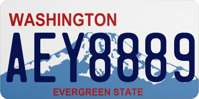 WA license plate AEY8889