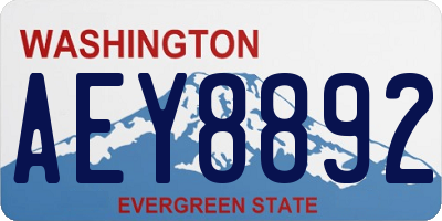WA license plate AEY8892