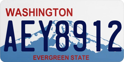 WA license plate AEY8912