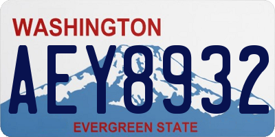 WA license plate AEY8932