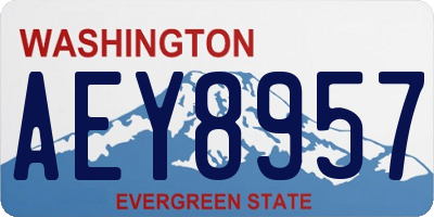 WA license plate AEY8957