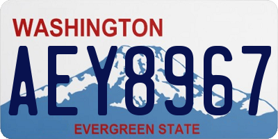 WA license plate AEY8967