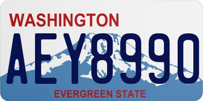 WA license plate AEY8990