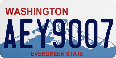 WA license plate AEY9007