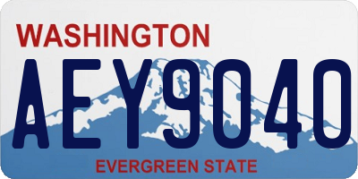 WA license plate AEY9040