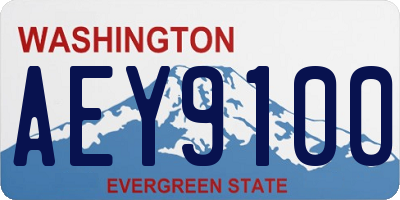 WA license plate AEY9100