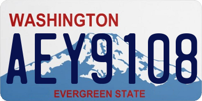 WA license plate AEY9108
