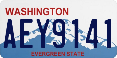 WA license plate AEY9141