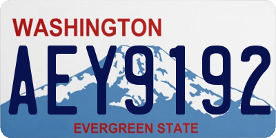 WA license plate AEY9192