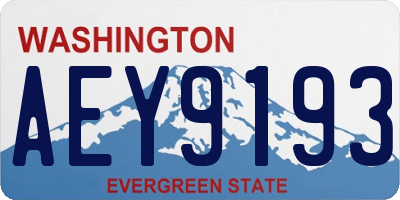 WA license plate AEY9193