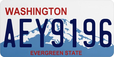 WA license plate AEY9196