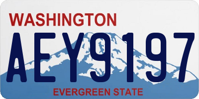 WA license plate AEY9197