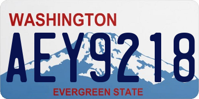 WA license plate AEY9218