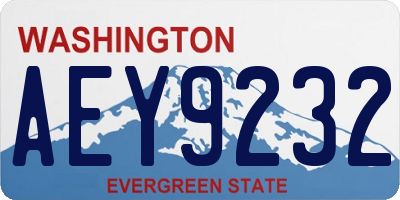 WA license plate AEY9232