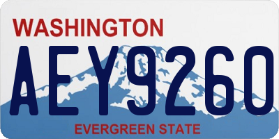 WA license plate AEY9260
