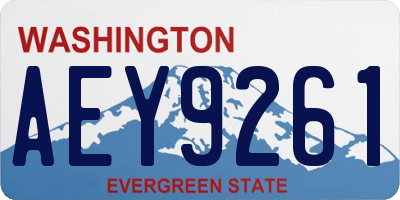 WA license plate AEY9261