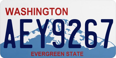 WA license plate AEY9267