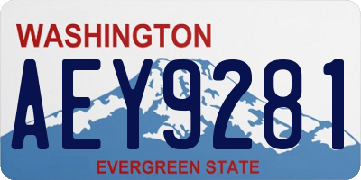 WA license plate AEY9281