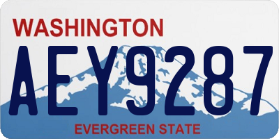 WA license plate AEY9287