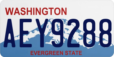 WA license plate AEY9288