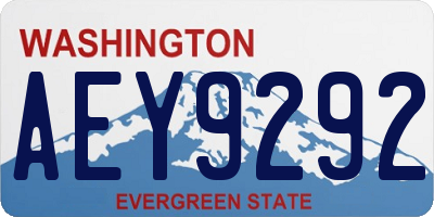 WA license plate AEY9292