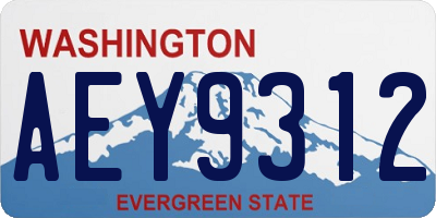 WA license plate AEY9312