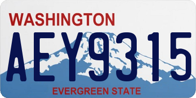 WA license plate AEY9315