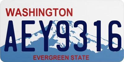 WA license plate AEY9316