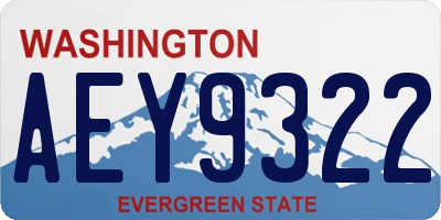 WA license plate AEY9322