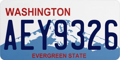 WA license plate AEY9326