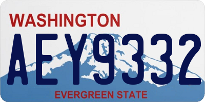 WA license plate AEY9332