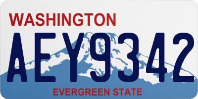 WA license plate AEY9342