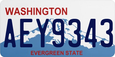 WA license plate AEY9343