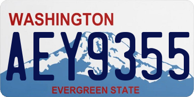 WA license plate AEY9355