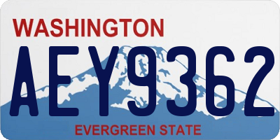 WA license plate AEY9362