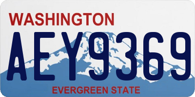 WA license plate AEY9369