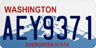 WA license plate AEY9371
